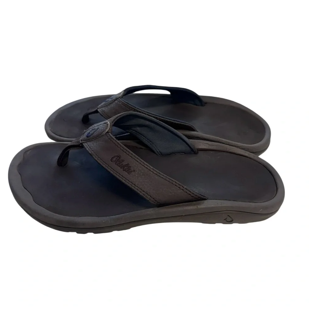 OluKai Brown Sandals Casual Flip-Flops Men’s Size 8